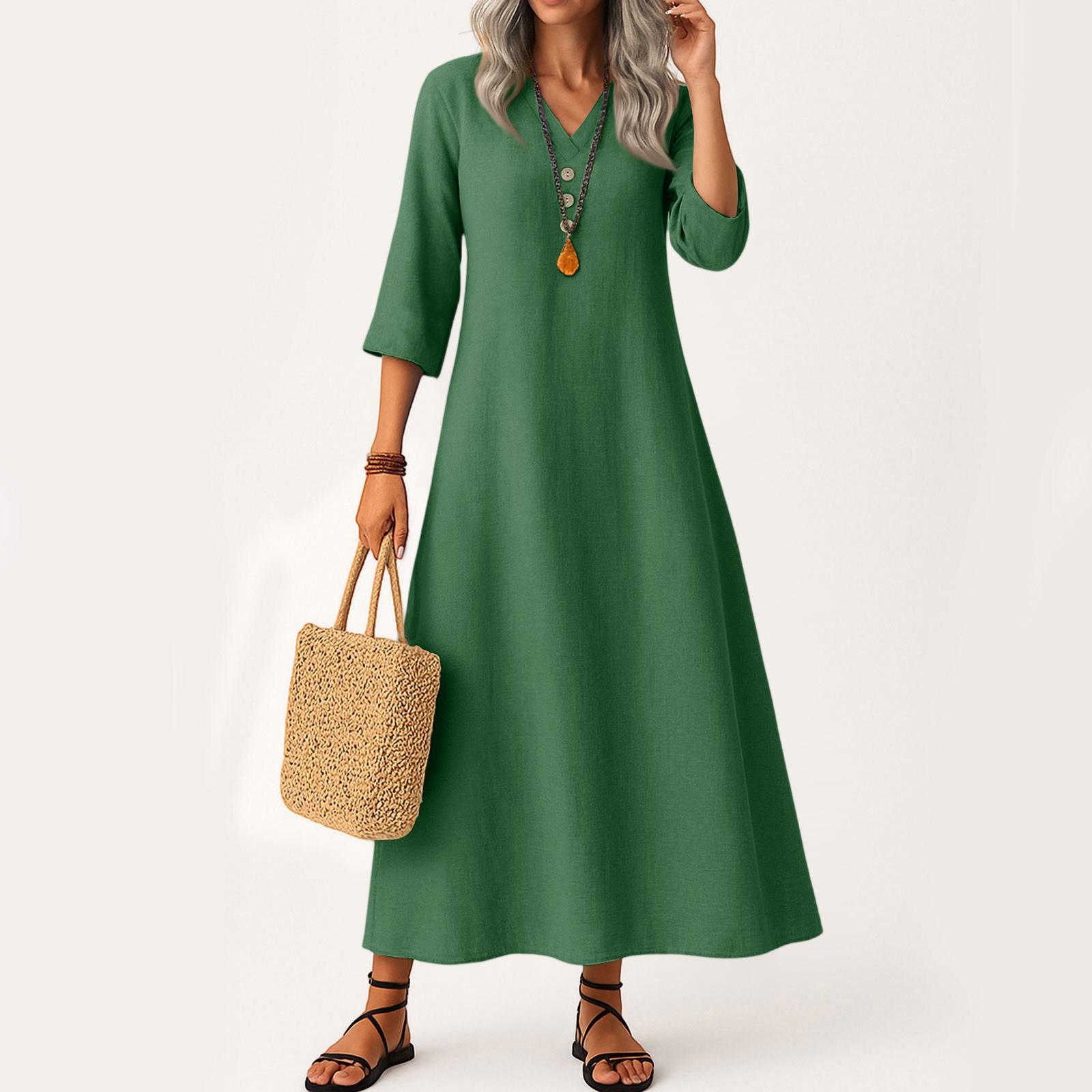 Dress For Women Long Boho Beach Dress Elegant Maxi Dress V-Neck 3/4 Sleeve Dress S
Dress For Women Long Boho Beach Dress Elegant Maxi Dress V-Neck 3/4 Sleeve Dress S