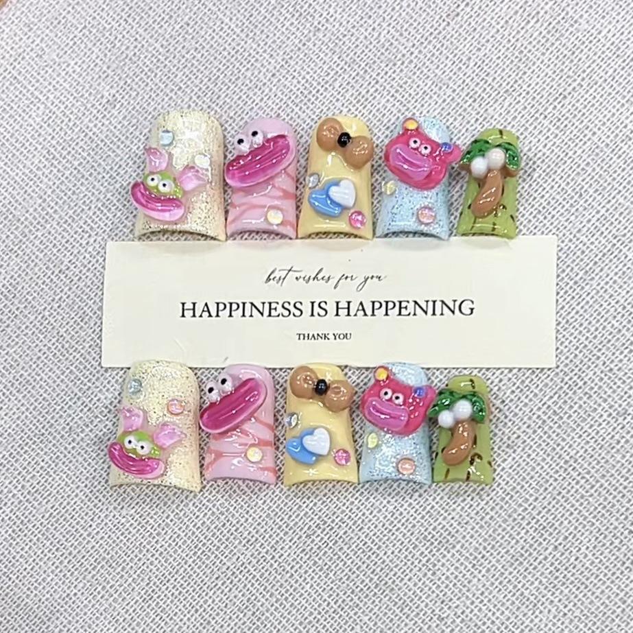 Pure Hand-wearing, New Short Duck-billed Dopamine Sausage Mouth Painting Nail Art Patch large L
Pure Hand-wearing, New Short Duck-billed Dopamine Sausage Mouth Painting Nail Art Patch large L