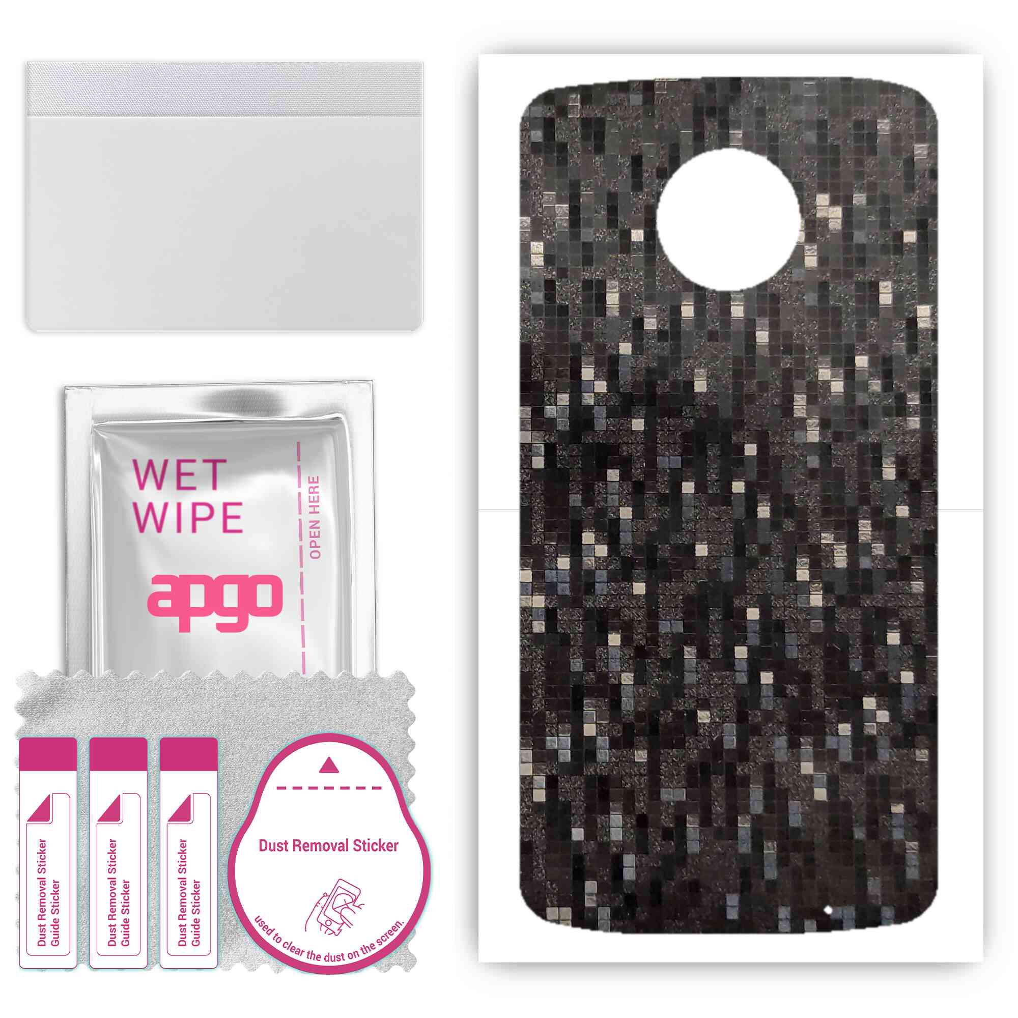 Apgo Protective Skin Sticker for the back compatible with Motorola Moto G6 Plus, Wrap Film, Foil, Vinyl - Pattern Carbon Black Pixel
Apgo Protective Skin Sticker for the back compatible with Motorola Moto G6 Plus, Wrap Film, Foil, Vinyl - Pattern Carbon Black Pixel