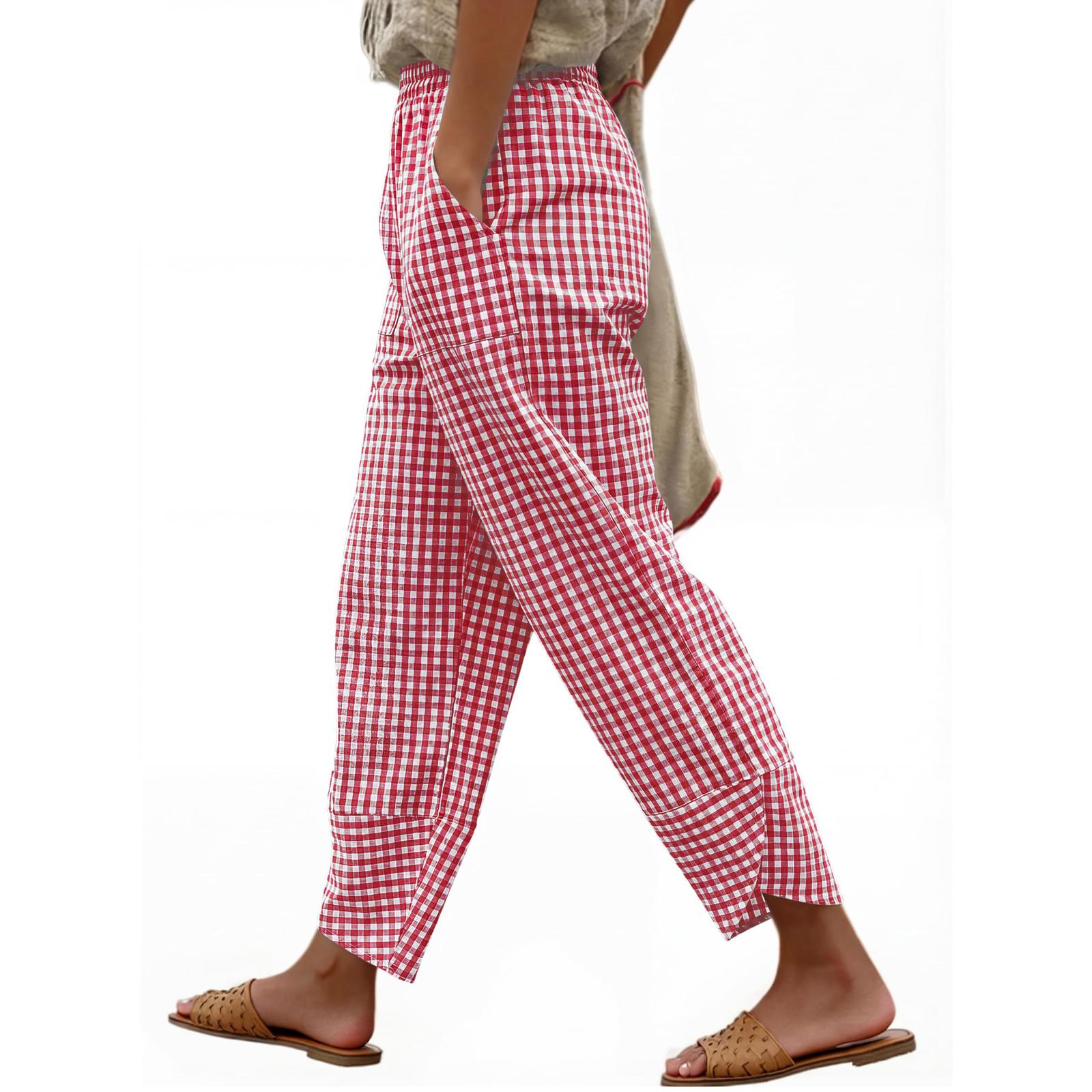 Women s Fashion Loose Pleated Elastic Waist Pocket Checkered Casual /10 Pants XL червоний
Women s Fashion Loose Pleated Elastic Waist Pocket Checkered Casual /10 Pants XL червоний