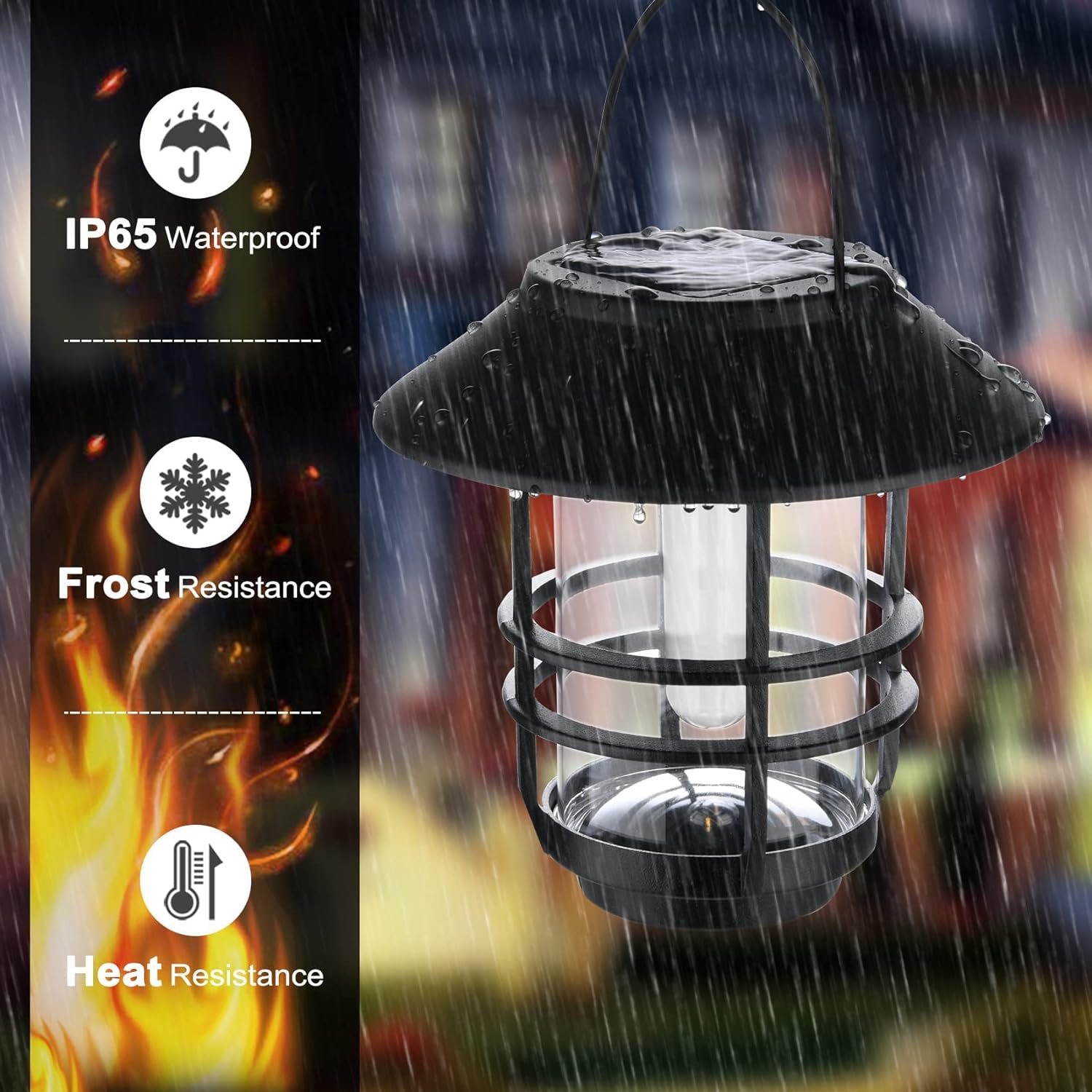 Solar Hanging Lantern Outdoor Flickering Flames Waterproof Heavy Glass Stainless Solar Outdoor Light for Wall Garden Fence Patio
Solar Hanging Lantern Outdoor Flickering Flames Waterproof Heavy Glass Stainless Solar Outdoor Light for Wall Garden Fence Patio