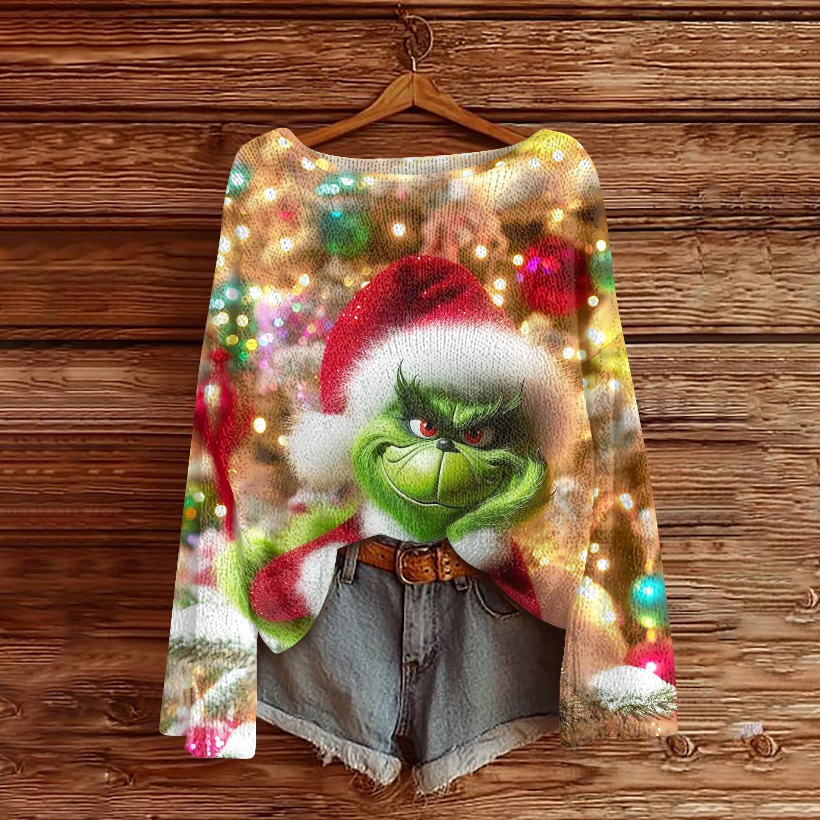Women s Fashion Round Neck Long Sleeve Christmas Print Casual Knit Pullover Top M
Women s Fashion Round Neck Long Sleeve Christmas Print Casual Knit Pullover Top M