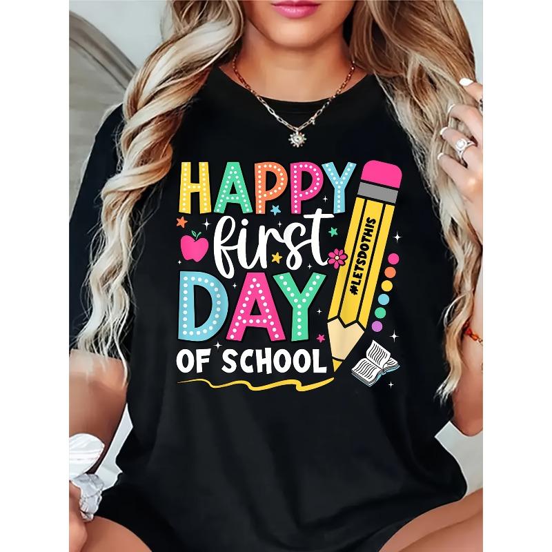 European Size Women s First Day of Graphic Tee - Happy FIRST DAY OF Shirt with Pencils - White Casual T-Shirt for Teachers,, Back-to- Party Outfits 4XL чорний
European Size Women s First Day of Graphic Tee - Happy FIRST DAY OF Shirt with Pencils - White Casual T-Shirt for Teachers,, Back-to- Party Outfits 4XL чорний