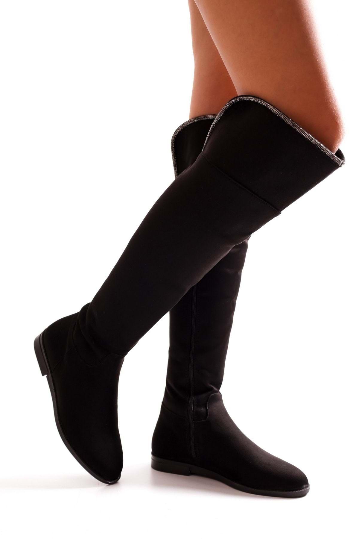 Women Modern Stylish Fashion Boots Boots Faux Leather Suede Toon Black Suede Boots Black Suede 36
Women Modern Stylish Fashion Boots Boots Faux Leather Suede Toon Black Suede Boots Black Suede 36