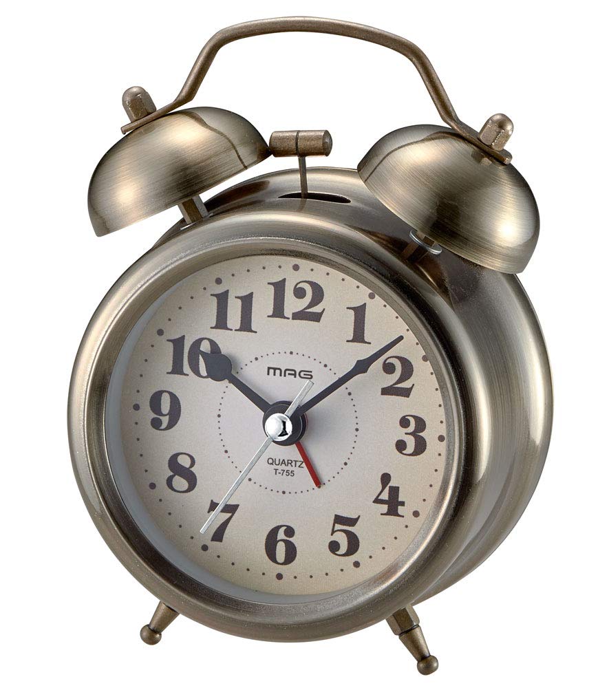 MAG Alarm Clock Table Clock Analog Antique Stylish Cute Interior Twin Bell Silent Continuous Second Hand Bell Sound Alarm Snooze Light Gold Noah
MAG Alarm Clock Table Clock Analog Antique Stylish Cute Interior Twin Bell Silent Continuous Second Hand Bell Sound Alarm Snooze Light Gold Noah