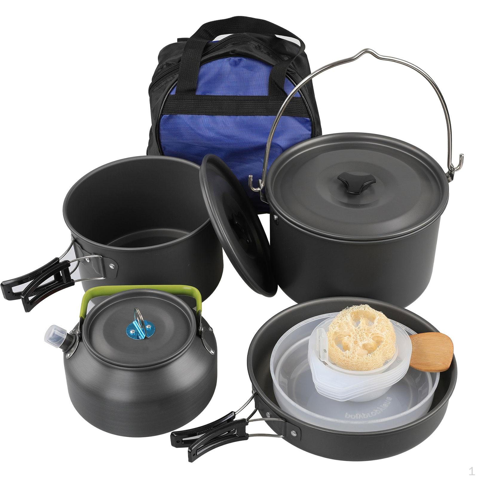 Camping Cookware Mess Kit with Storage Bag Folding Cooking Set Teapot and Pan Versatile Aluminum
Camping Cookware Mess Kit with Storage Bag Folding Cooking Set Teapot and Pan Versatile Aluminum