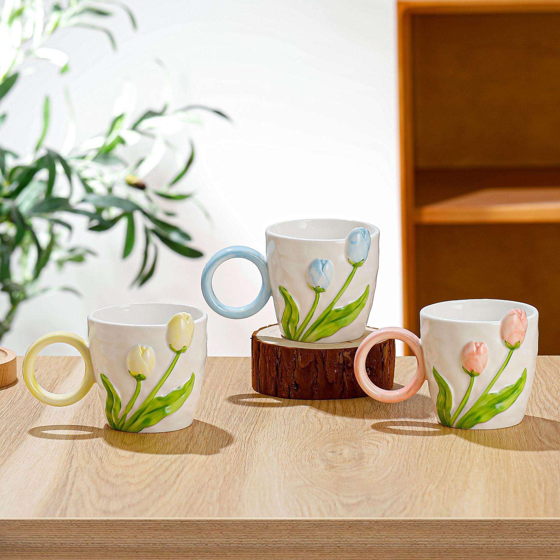 Creative Relief Tulip Mug High Value Ceramic Cup Home Office Water Cup Coffee Cup Gift Cup 301-400ml
Creative Relief Tulip Mug High Value Ceramic Cup Home Office Water Cup Coffee Cup Gift Cup 301-400ml