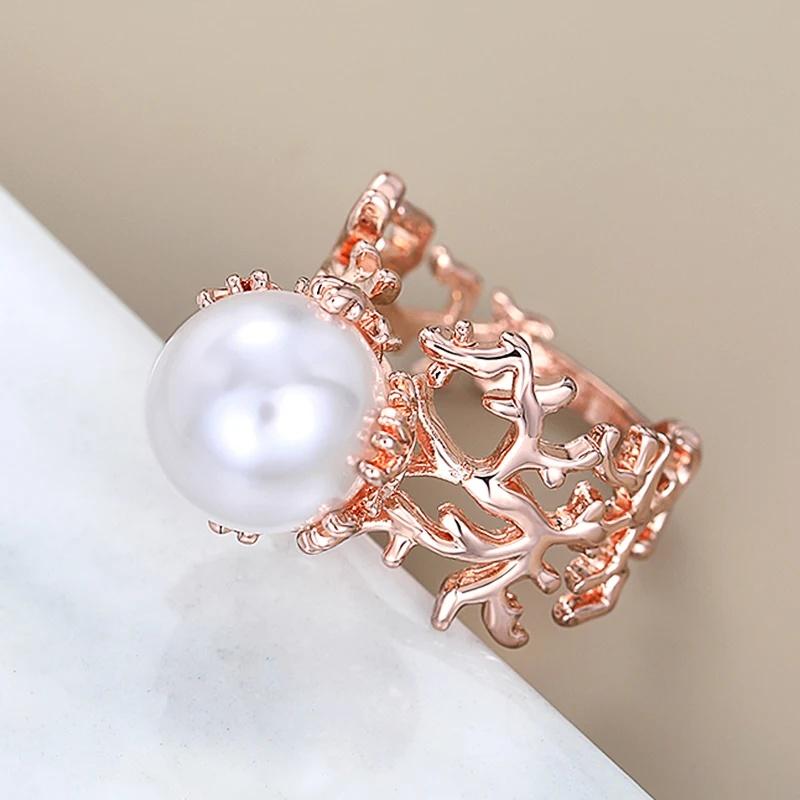 CAOSHI Temperament Big Imitation Pearl Women Rings Rose Gold Color Chic Newly Designed Accessories for Party Fashion Zircon 6
CAOSHI Temperament Big Imitation Pearl Women Rings Rose Gold Color Chic Newly Designed Accessories for Party Fashion Zircon 6