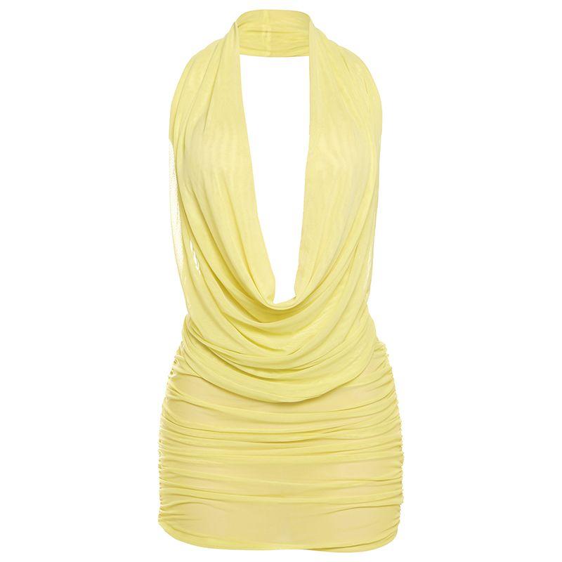 # Sisjuly# Hot Dance Floor Focus Latin Style Deep V Swing Collar Open Back Sexy Halter Spaghetti Straps Dress Female Yellow S
# Sisjuly# Hot Dance Floor Focus Latin Style Deep V Swing Collar Open Back Sexy Halter Spaghetti Straps Dress Female Yellow S