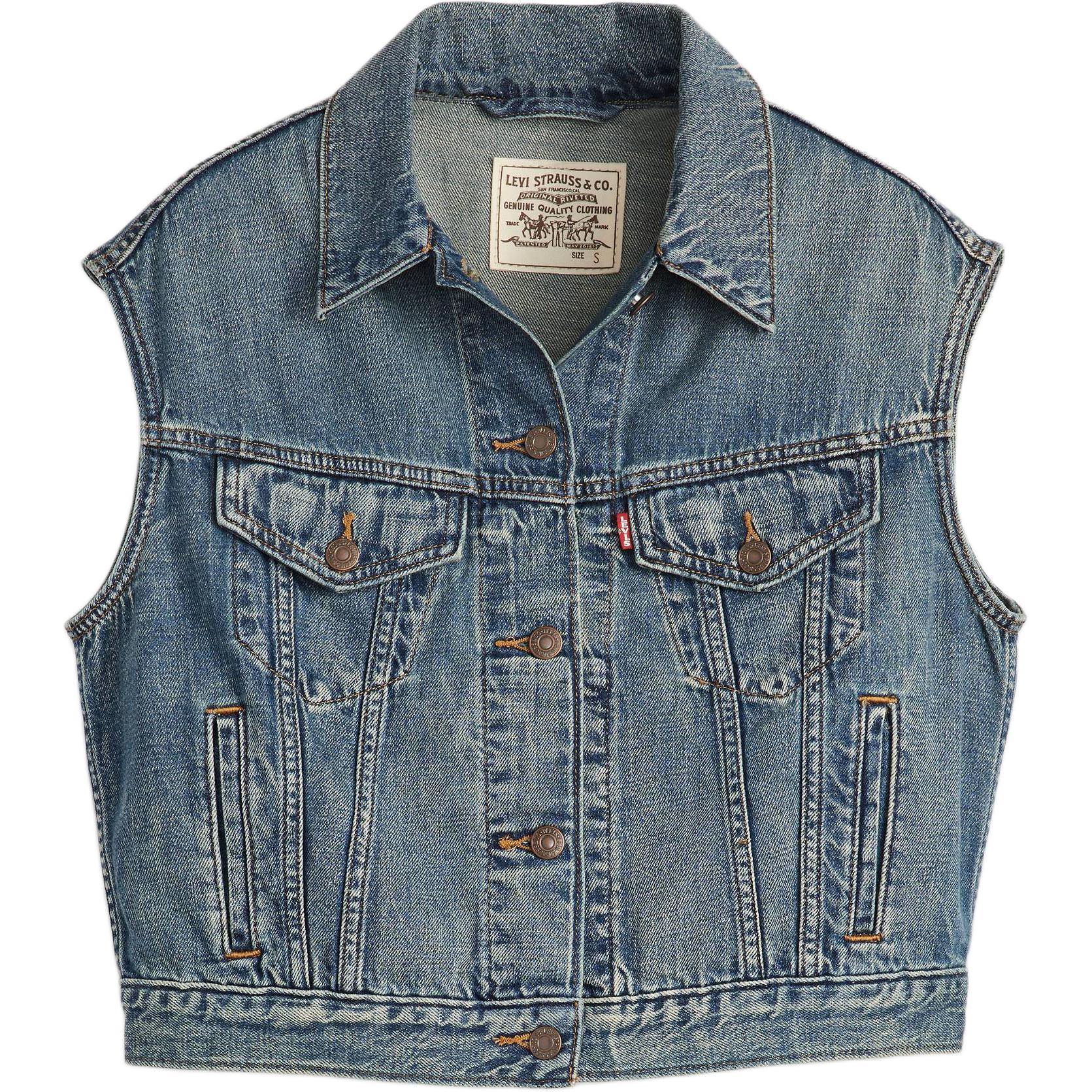 Levis Linen And Denim Series Flap Pocket Design Breathable Loose Vest Women tops Medium-Blue 001W2-0001 S
Levis Linen And Denim Series Flap Pocket Design Breathable Loose Vest Women tops Medium-Blue 001W2-0001 S