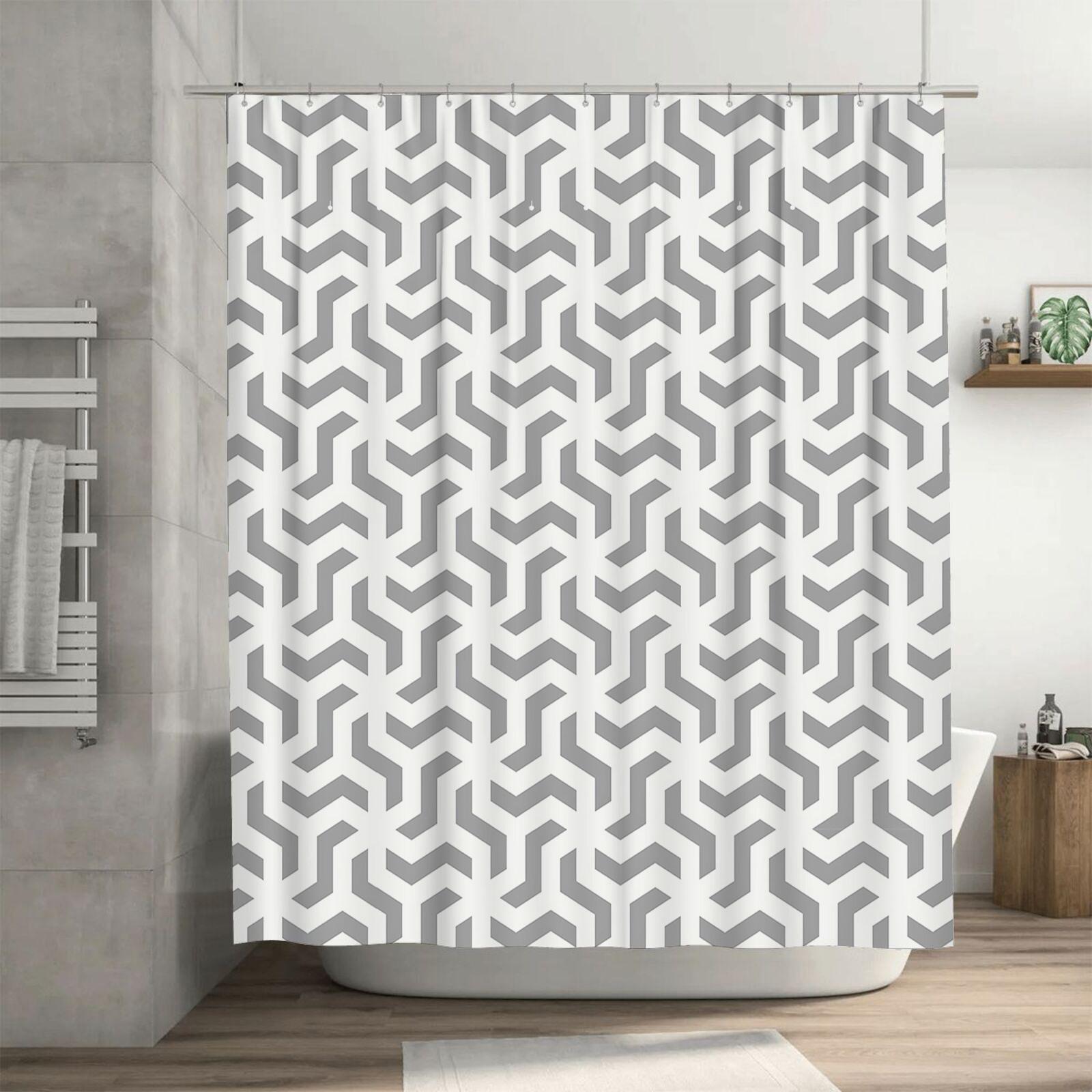 Fashionable Modern Geometric Pattern Bathroom Waterproof Mold Resistant Easy Clean Nylon Curtain With Hooks Complimentary Hook W60H190(CM)-1 Pcs
Fashionable Modern Geometric Pattern Bathroom Waterproof Mold Resistant Easy Clean Nylon Curtain With Hooks Complimentary Hook W60H190(CM)-1 Pcs