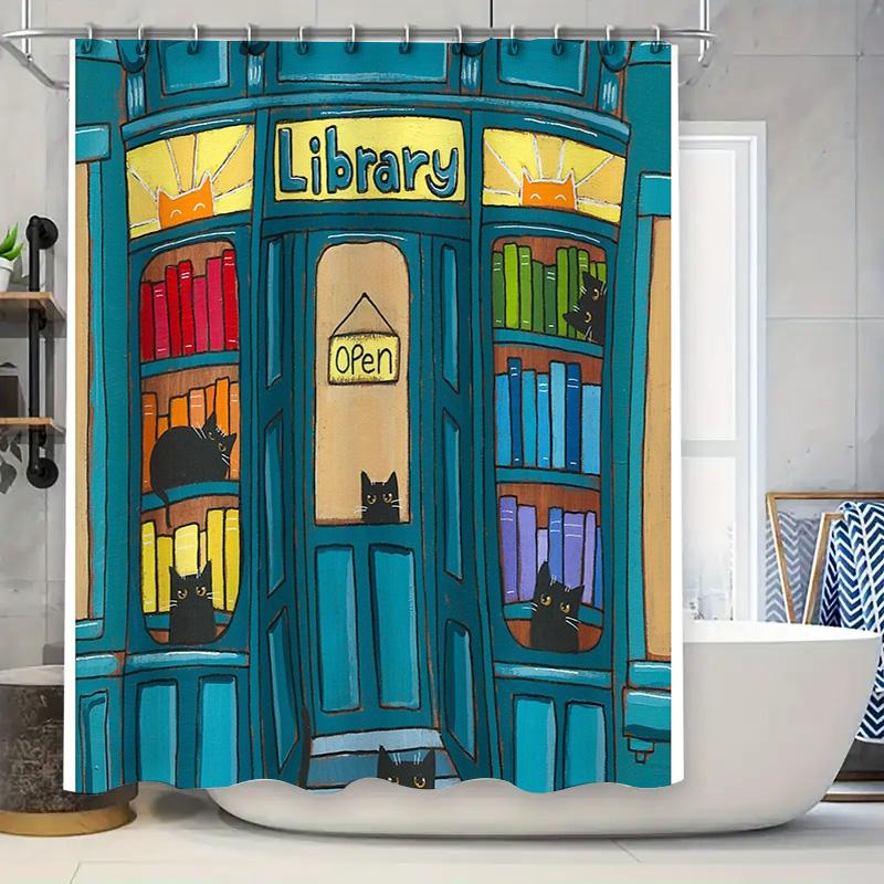 Vintage Library Bookworm Shower Curtain Set Waterproof Cute Cat Reading Decor Bathroom Curtains Home Decor W60H190(CM)-1 Pcs
Vintage Library Bookworm Shower Curtain Set Waterproof Cute Cat Reading Decor Bathroom Curtains Home Decor W60H190(CM)-1 Pcs