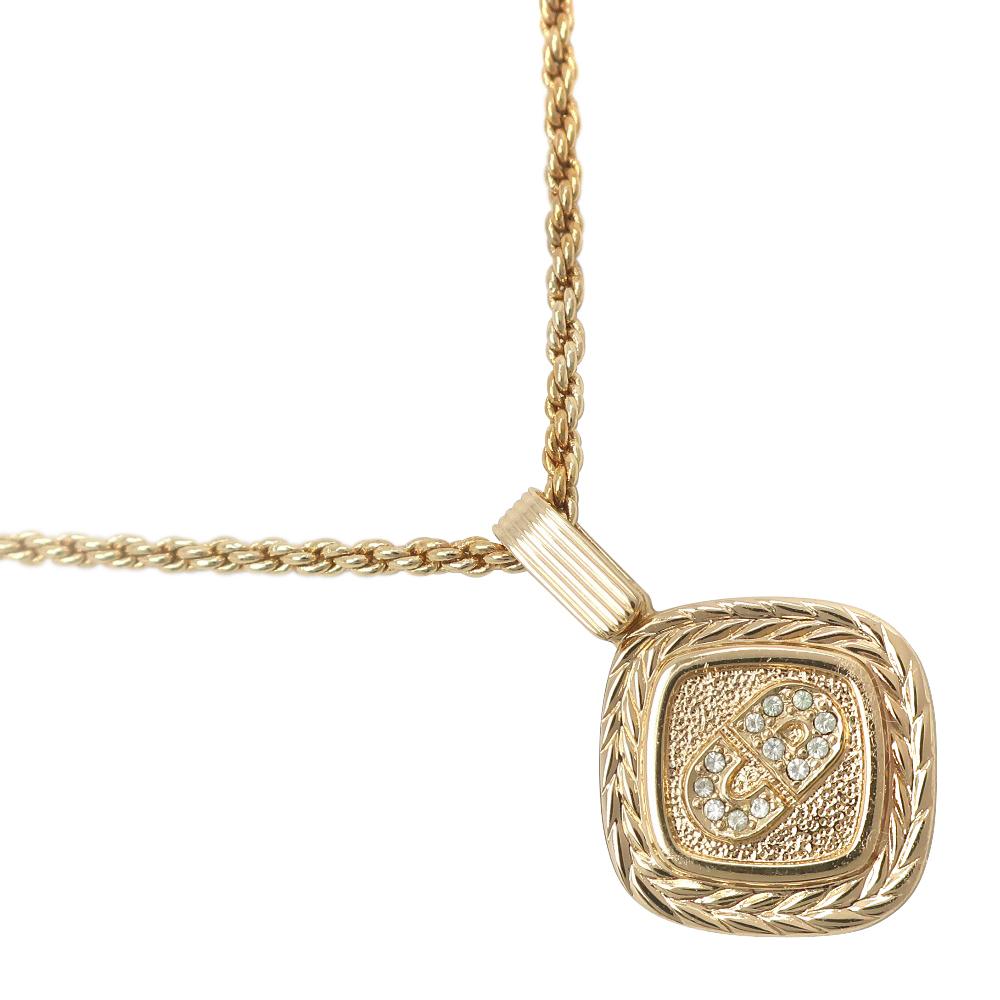 Dior CD logo Necklace Plated Gold/Rhinestone 12.5g Women Used
Dior CD logo Necklace Plated Gold/Rhinestone 12.5g Women Used