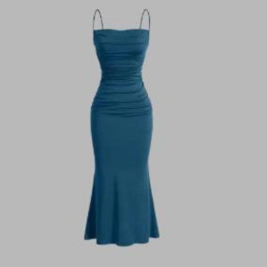 women s Ruched Solid Spaghetti Strap High Waist Bodycon Mermaid Dress Slim Long Dress XL
women s Ruched Solid Spaghetti Strap High Waist Bodycon Mermaid Dress Slim Long Dress XL