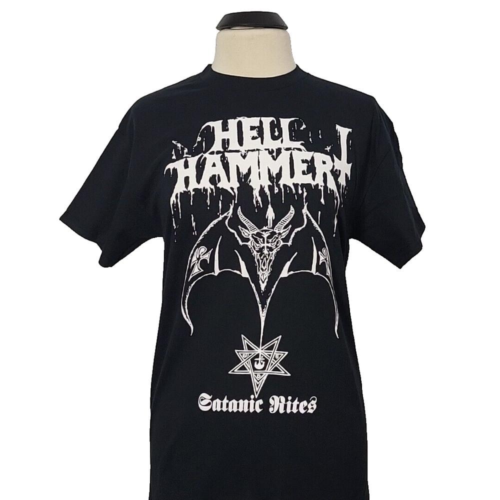 HELLHAMMER Satanic Rites Only Death Is Real L LARGE T-Shirt Black Mens Band Logo Unisex T-Shirt XXXXL
HELLHAMMER Satanic Rites Only Death Is Real L LARGE T-Shirt Black Mens Band Logo Unisex T-Shirt XXXXL
