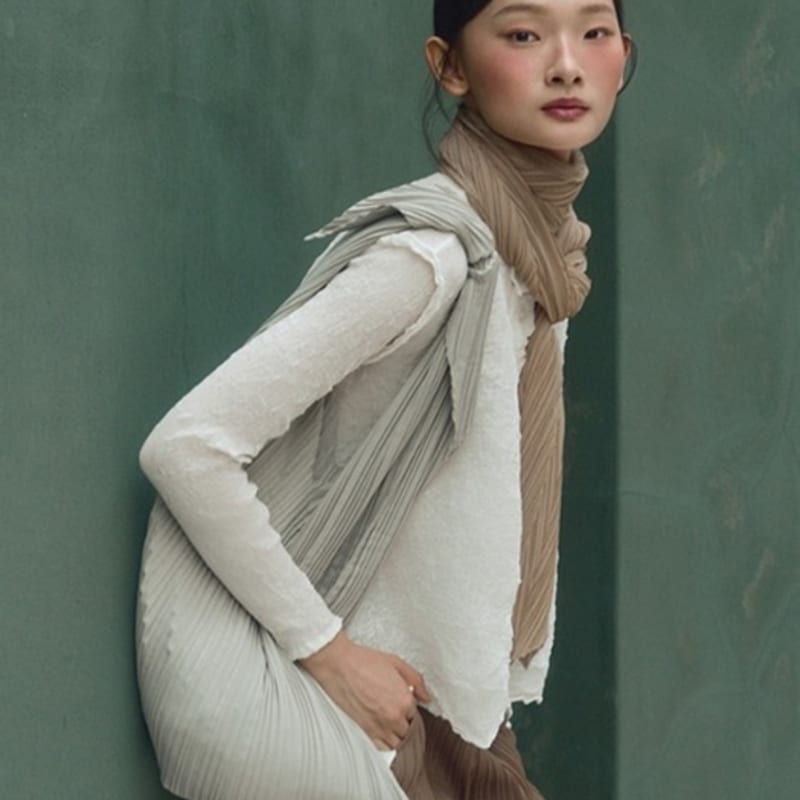 FINE PLEATS Airy Pleated Scarf Beige FREE
FINE PLEATS Airy Pleated Scarf Beige FREE