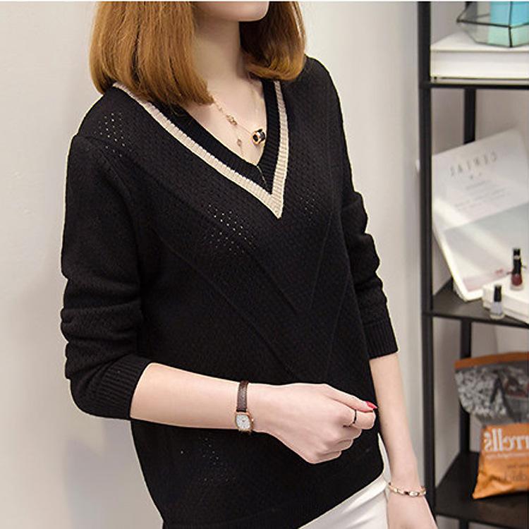 Женский пуловер с V-образным вырезом, вязаный свитер, топ, свободный, с длинными рукавами, ажурный свитер, базовая рубашка 3XL чёрный
Женский пуловер с V-образным вырезом, вязаный свитер, топ, свободный, с длинными рукавами, ажурный свитер, базовая рубашка 3XL чёрный