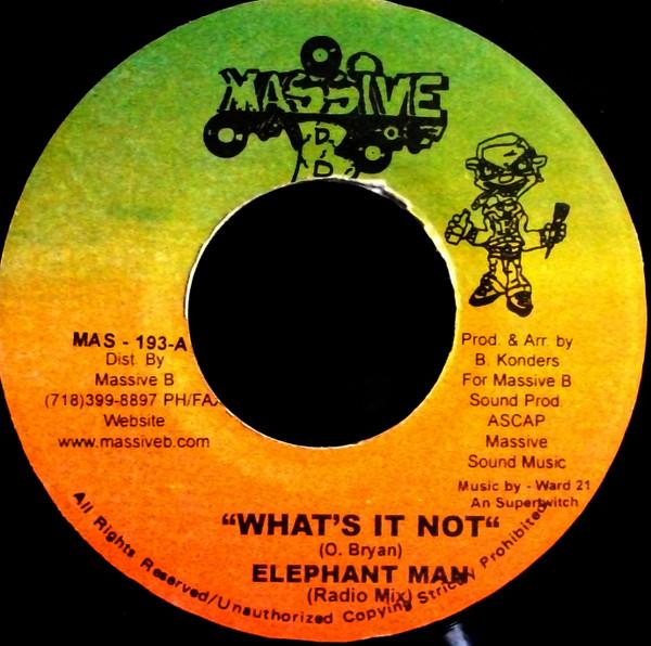7-дюймовая пластинка ELEPHANT MAN - What It Not MAS193 Massive B US Регги, Ска и Даб Б/У
7-дюймовая пластинка ELEPHANT MAN - What It Not MAS193 Massive B US Регги, Ска и Даб Б/У