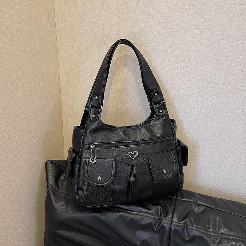 Washed Leather Vintage Top Handle Shoulder Bag Women Large Capacity Soft Leather Commuter Handbag чёрный
Washed Leather Vintage Top Handle Shoulder Bag Women Large Capacity Soft Leather Commuter Handbag чёрный