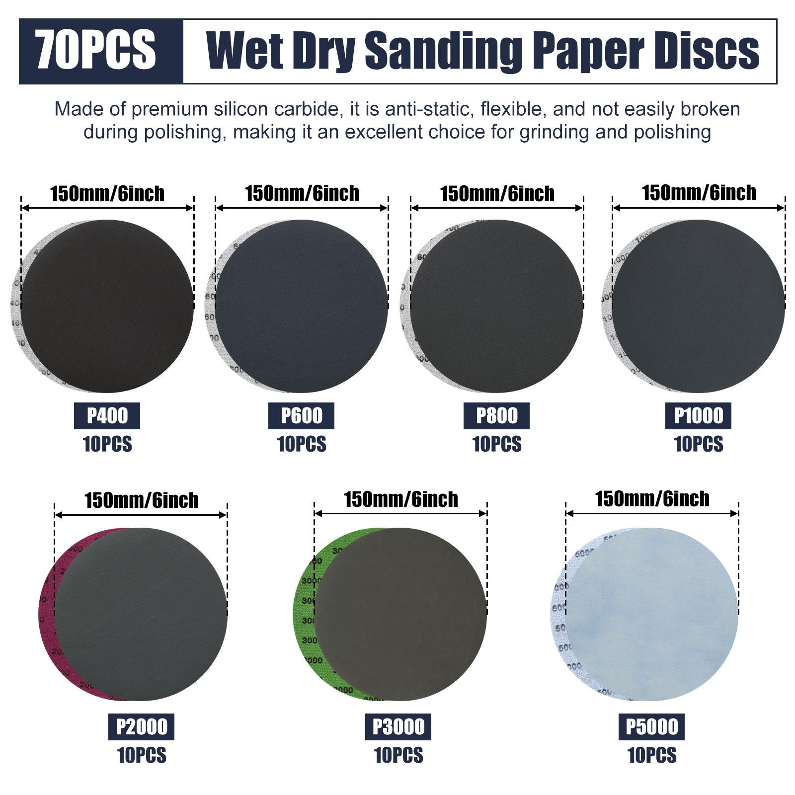 6 Inch Wet Dry Sanding Discs Hook And Loop 150mm Orbital Sandpaper Silicon Carbide Sander Disks 400-5000 grit for Orbital Sander
6 Inch Wet Dry Sanding Discs Hook And Loop 150mm Orbital Sandpaper Silicon Carbide Sander Disks 400-5000 grit for Orbital Sander