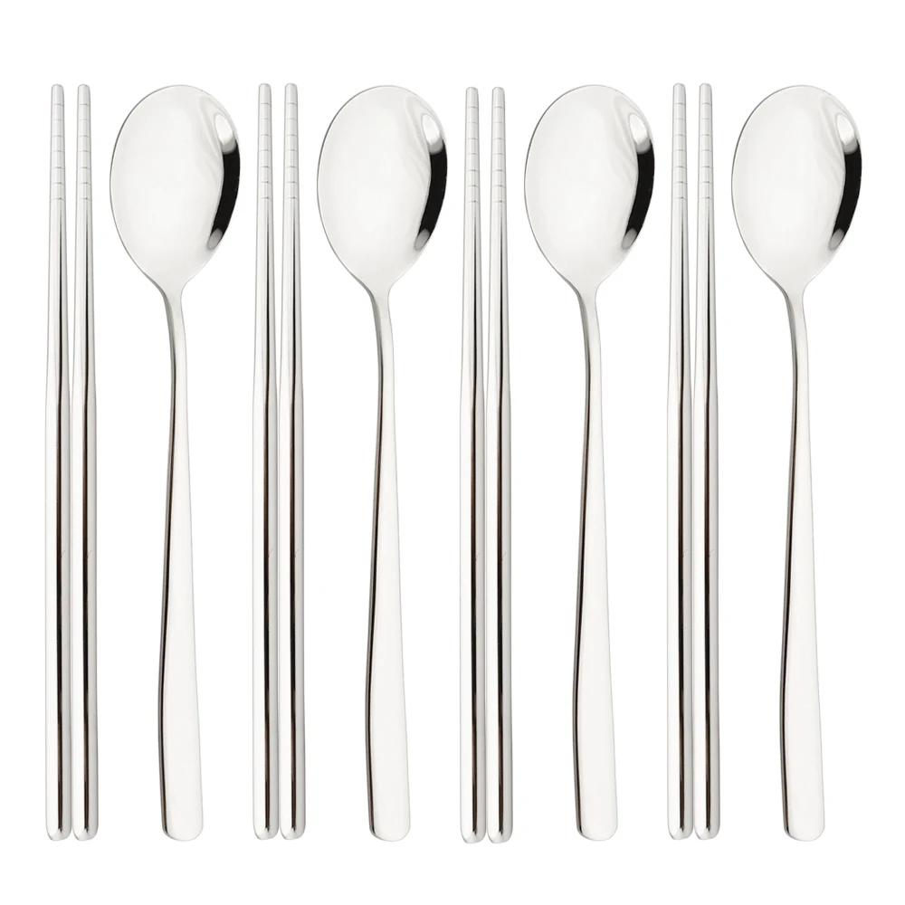 Набор столовых приборов из нержавеющей стали 304 Палочки для суши Обеденные ложки Набор 8/10 шт. Посуда Корейские палочки Десертная ложка Набор столовых приборов
Набор столовых приборов из нержавеющей стали 304 Палочки для суши Обеденные ложки Набор 8/10 шт. Посуда Корейские палочки Десертная ложка Набор столовых приборов