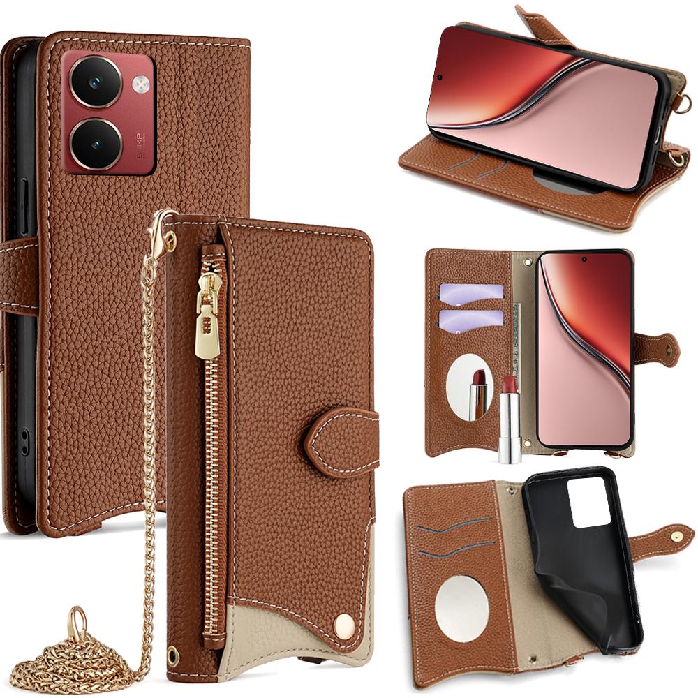 For Realme P3 Ultra 5G Leather Case Wallet Stand Cover Irregular Tail Style with Chain Strap Brown
For Realme P3 Ultra 5G Leather Case Wallet Stand Cover Irregular Tail Style with Chain Strap Brown