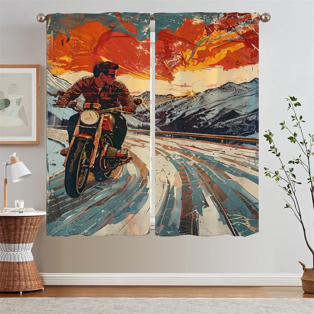 Passionate Biker Christmas Curtains Livingroom Shade Curtain Tiebacks Modern Living Room Curtains Blackout Window Blinds Curls W50xH70cmx2pcs-CL
Passionate Biker Christmas Curtains Livingroom Shade Curtain Tiebacks Modern Living Room Curtains Blackout Window Blinds Curls W50xH70cmx2pcs-CL