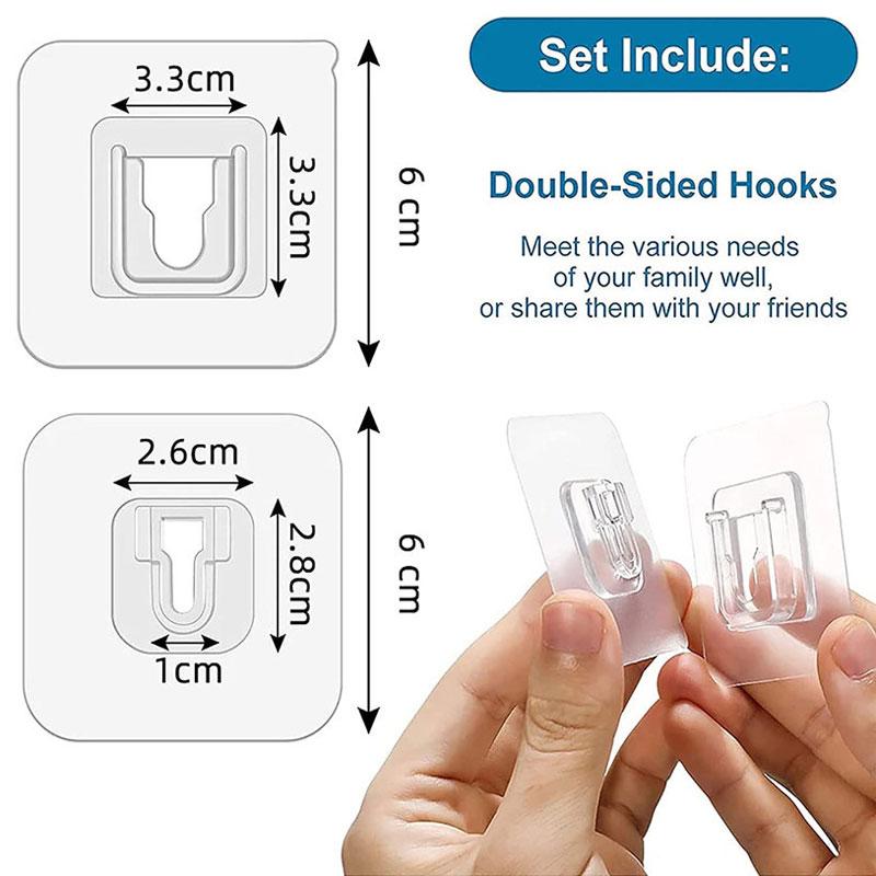 Multi-Purpose Hooks Double-sided Adhesive Wall Hooks Waterproof Clothes Hats Towel Hooks Kitchen Bathroom Transparent Hooks
Multi-Purpose Hooks Double-sided Adhesive Wall Hooks Waterproof Clothes Hats Towel Hooks Kitchen Bathroom Transparent Hooks