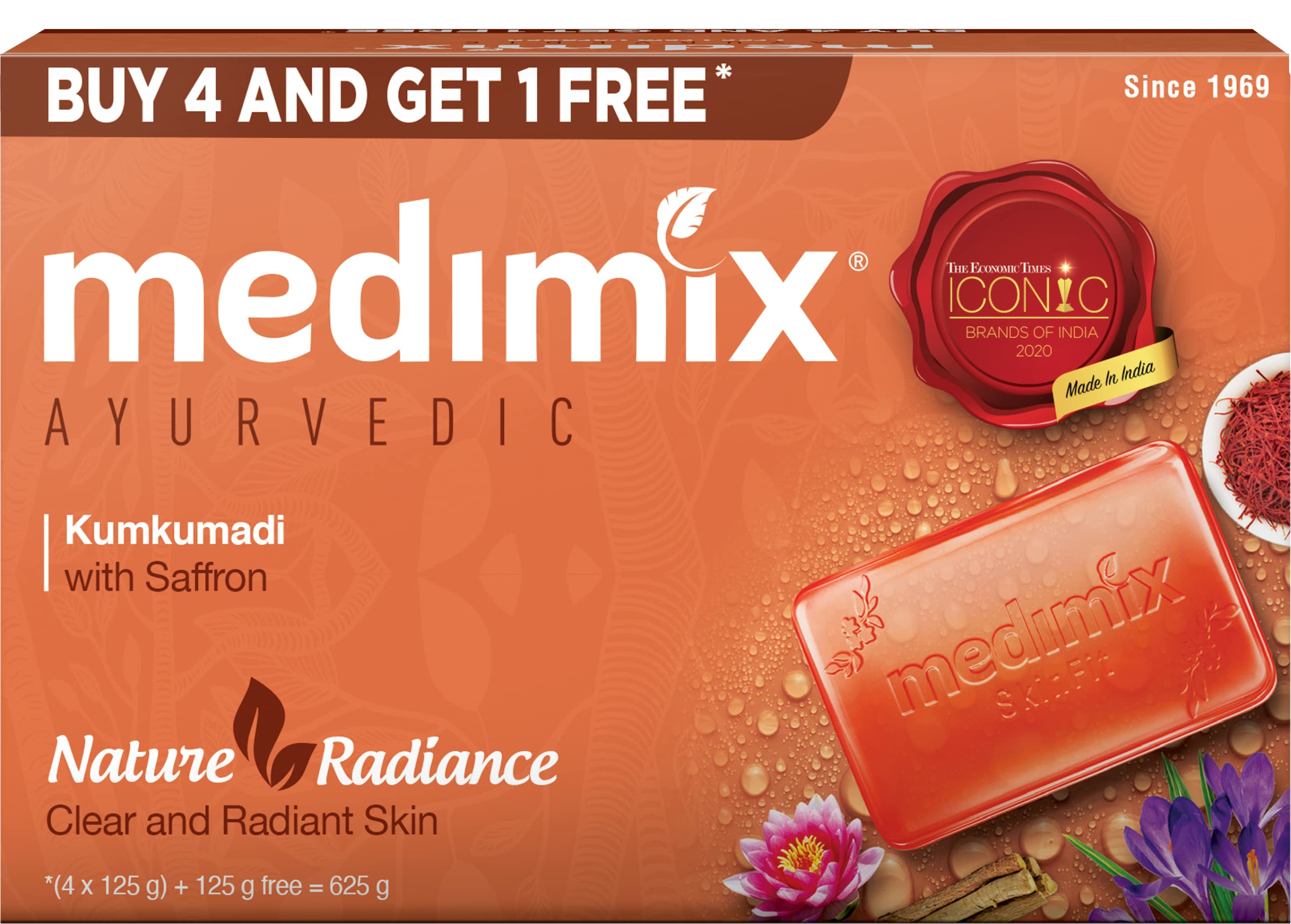 Medimix Ayurvedic Kumkumadi Bathing Soap Bar With Saffron|Kesar|For Moisturising & Radiant Glow|Herbal|Natural|Paraben-Free & Sulphate-Free|100% Vegan
Medimix Ayurvedic Kumkumadi Bathing Soap Bar With Saffron|Kesar|For Moisturising & Radiant Glow|Herbal|Natural|Paraben-Free & Sulphate-Free|100% Vegan
