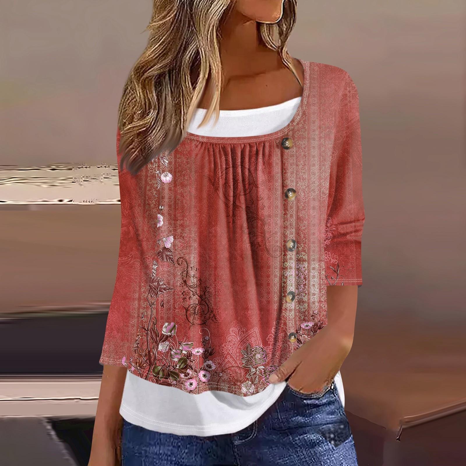 Женская футболка Футболка с принтом Рукав 3/4 Искусственные двойки Повседневные Выходные Мода Базовый Обычный Топ M винный
Женская футболка Футболка с принтом Рукав 3/4 Искусственные двойки Повседневные Выходные Мода Базовый Обычный Топ M винный