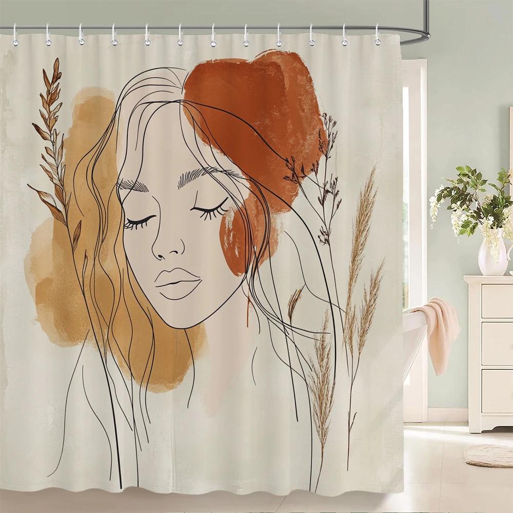 Abstract Bohemian style, Artistic Leaf Woman Shower Curtain Floral Printed Bathroom Bath Curtain Home Decor Curtain With Hooks W90xH180cm
Abstract Bohemian style, Artistic Leaf Woman Shower Curtain Floral Printed Bathroom Bath Curtain Home Decor Curtain With Hooks W90xH180cm