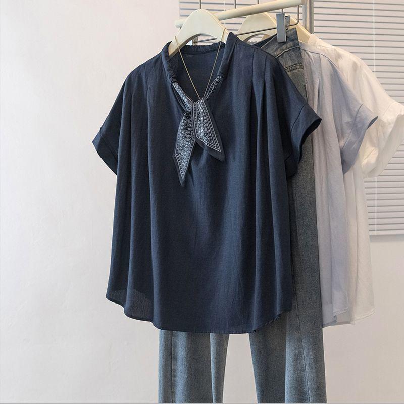 Plus Size Korean Patchwork Short Sleeve T-shirt: Summer Loose Fit, Slimming, Flaw-Hiding, Versatile Solid Color Women s Top S (Recommended 60-80 jin) темно-синий
Plus Size Korean Patchwork Short Sleeve T-shirt: Summer Loose Fit, Slimming, Flaw-Hiding, Versatile Solid Color Women s Top S (Recommended 60-80 jin) темно-синий