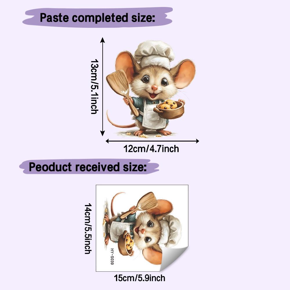 Self-adhesive Chef Mouse Bread Wall Stickers for Kitchen Kids Room Home Decor 14x15cm різнокольоровий
Self-adhesive Chef Mouse Bread Wall Stickers for Kitchen Kids Room Home Decor 14x15cm різнокольоровий