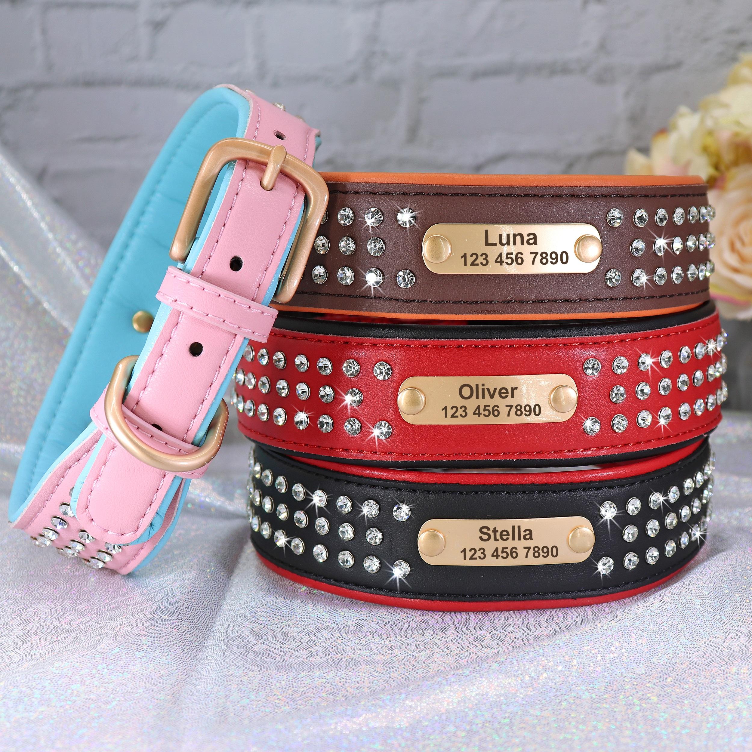 Personalized Crystal Leather Dog Collar Custom Rhinestone Dog Collars With Buckle Free Engraved ID Collar For Medium Large Dogs M чёрный
Personalized Crystal Leather Dog Collar Custom Rhinestone Dog Collars With Buckle Free Engraved ID Collar For Medium Large Dogs M чёрный