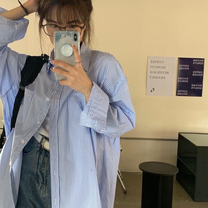 Women s 2025 Striped Long-Sleeve Shirt - Spring/Autumn Loose Mid-Length Sunscreen Top XL (115-125 Jin)
Women s 2025 Striped Long-Sleeve Shirt - Spring/Autumn Loose Mid-Length Sunscreen Top XL (115-125 Jin)