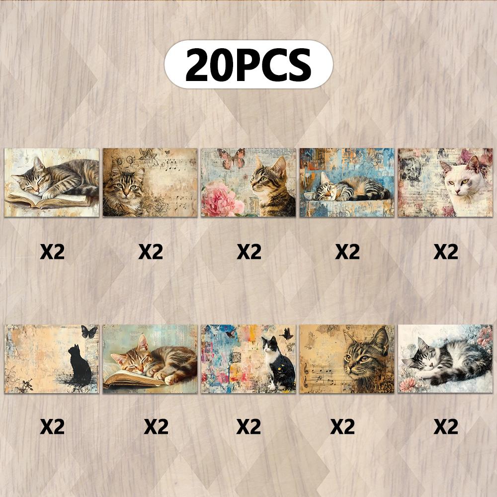 20pcs, cat themed scrapbook paper, DIY crafts, handmade paper, handbooks, journals, notebooks, patchwork art, journaling supplie
20pcs, cat themed scrapbook paper, DIY crafts, handmade paper, handbooks, journals, notebooks, patchwork art, journaling supplie