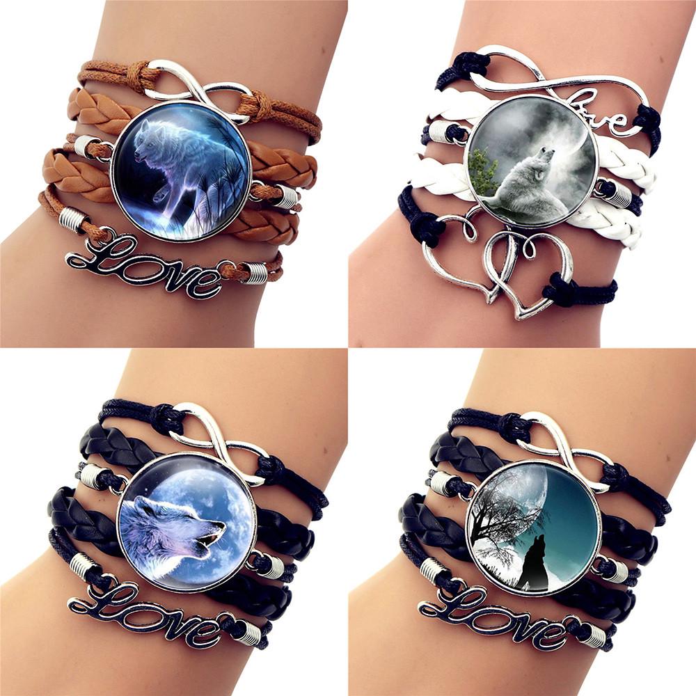 (Эле) Браслеты ручной работы Crazy Feng Женские многослойные кожаные браслеты Time Gem Glass Wolf Love
(Эле) Браслеты ручной работы Crazy Feng Женские многослойные кожаные браслеты Time Gem Glass Wolf Love