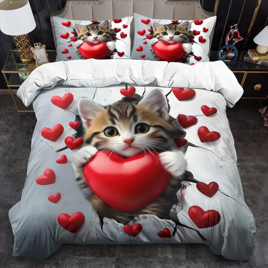 Valentine s Day Bedding Set Romantic Cat Breathable Duvet Cover Set King Queen Twin Single Size for Anniversary Gift for home EU Single 135x200cm
Valentine s Day Bedding Set Romantic Cat Breathable Duvet Cover Set King Queen Twin Single Size for Anniversary Gift for home EU Single 135x200cm