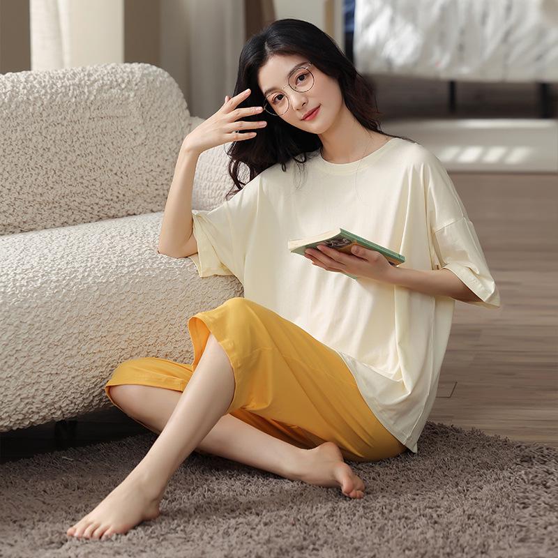 2025 Women s Summer Modal Pajama Set: Short Sleeve & Seven-Point Pants, Trendy Homewear for Spring & Autumn 2XL
2025 Women s Summer Modal Pajama Set: Short Sleeve & Seven-Point Pants, Trendy Homewear for Spring & Autumn 2XL