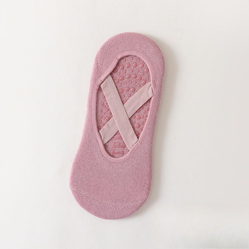 Женские весенне-осенние новые носки для йоги, нескользящие силиконовые, для танцев в помещении, спортивные, однотонные, с открытыми пальцами 1 pair розовый