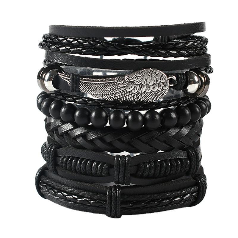 Men s Retro Wing Alloy Multi-Layer Leather Bracelet Set
Men s Retro Wing Alloy Multi-Layer Leather Bracelet Set