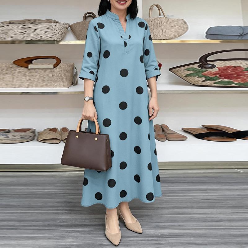 ZANZEA Women Casual V-Neck 3/4 Sleeve Loose Polka Dot Print Midi Dress M синий
ZANZEA Women Casual V-Neck 3/4 Sleeve Loose Polka Dot Print Midi Dress M синий