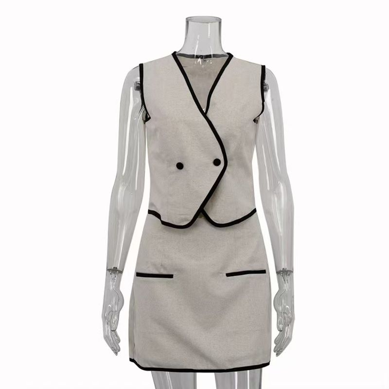 European and American New Fashion Temperament Versatile Vest Pantskirt Set Tank Top and Skirt Pants Set Khaki S
European and American New Fashion Temperament Versatile Vest Pantskirt Set Tank Top and Skirt Pants Set Khaki S