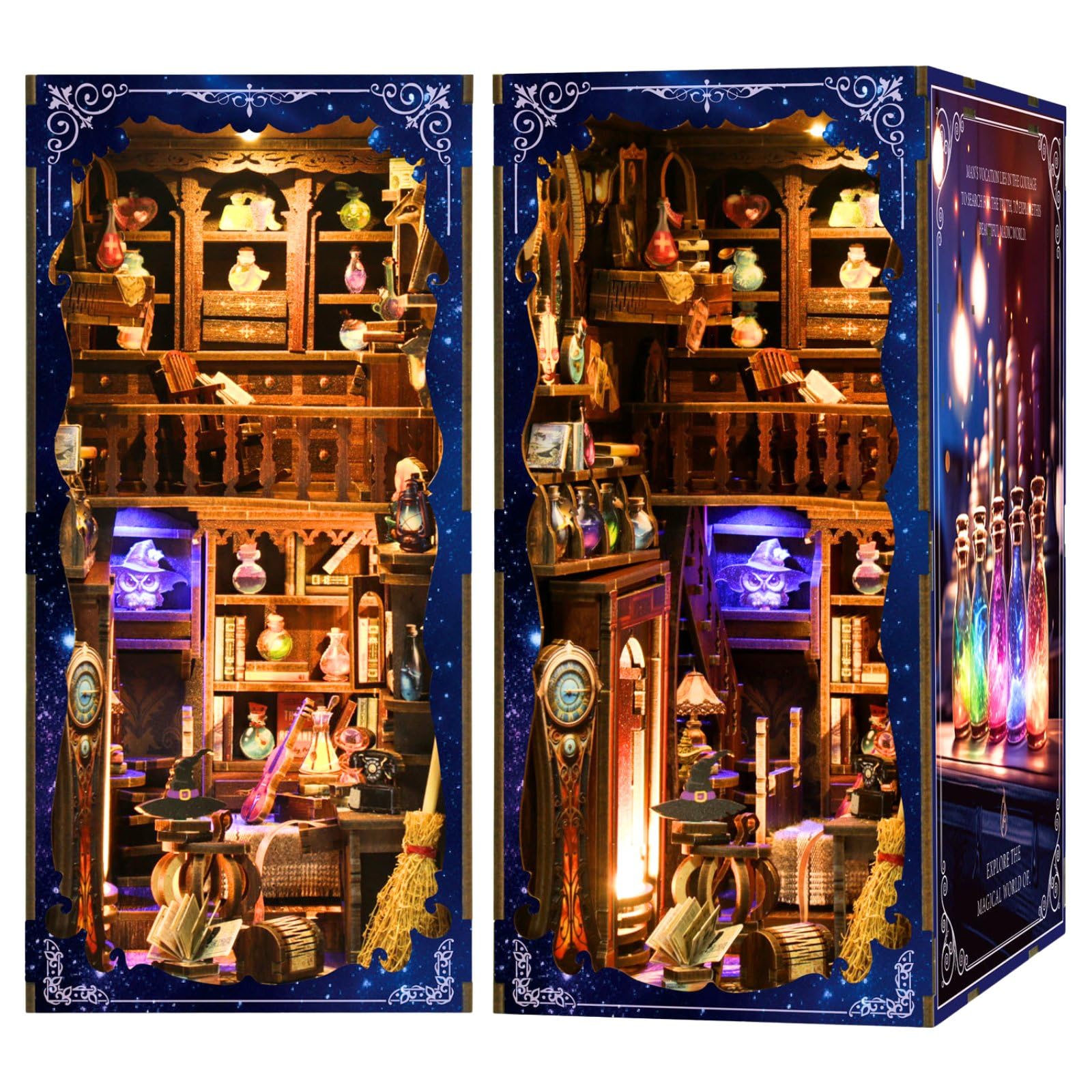 MARUHADO Book Nook Dollhouse Miniature with LED 3D Wooden DIY Handmade Lair Kit, Light, Puzzle, Bookshelf, Witch s
MARUHADO Book Nook Dollhouse Miniature with LED 3D Wooden DIY Handmade Lair Kit, Light, Puzzle, Bookshelf, Witch s