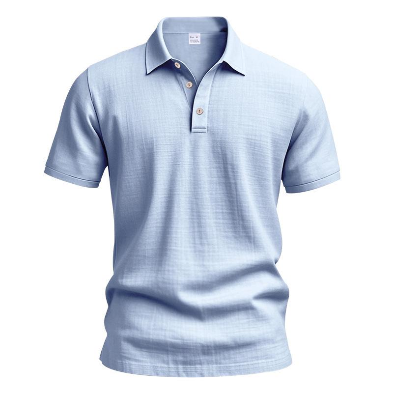 European And American Summer Men S British-Style Solid Color Casual Breathable Loose Linen Turn-Down Collar POLO Shirt Short-Sleeved Shirt EUR 3XL світло-синій колір
European And American Summer Men S British-Style Solid Color Casual Breathable Loose Linen Turn-Down Collar POLO Shirt Short-Sleeved Shirt EUR 3XL світло-синій колір