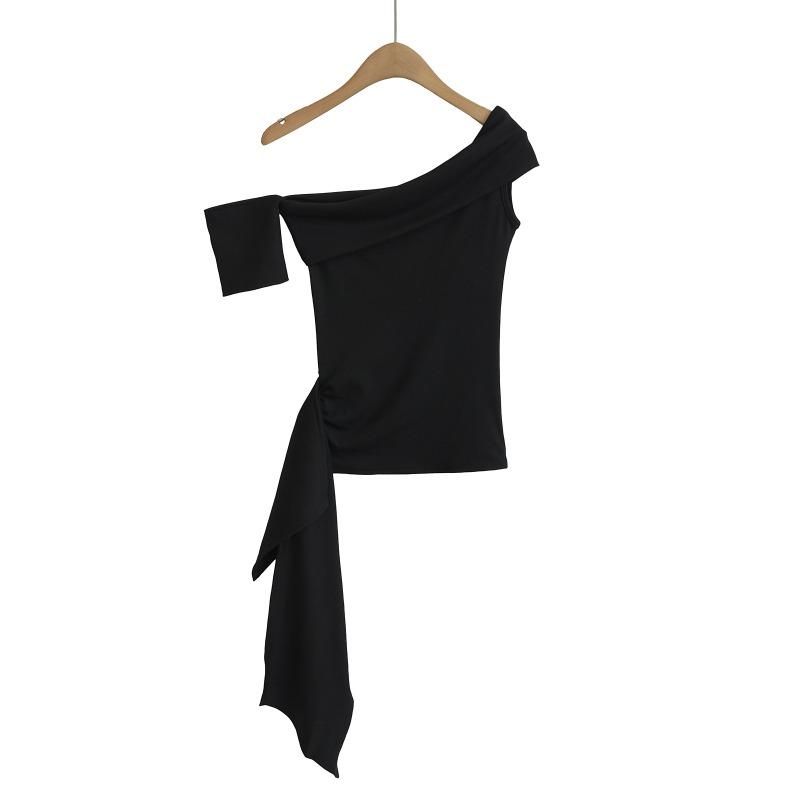 Pure Lust Hot Girl Streamer One-shoulder Short-sleeved Summer New Sexy Off-shoulder Temperament Slim Top S чёрный
Pure Lust Hot Girl Streamer One-shoulder Short-sleeved Summer New Sexy Off-shoulder Temperament Slim Top S чёрный