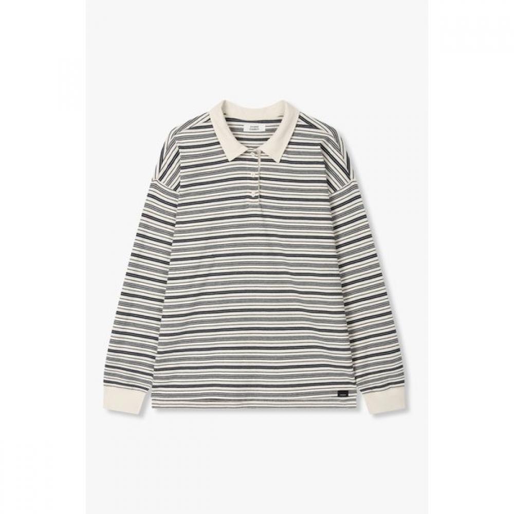 STudio Tomboy STripe CoTTon Polo T shirT 9176122977 083 (melange gray)/OS
STudio Tomboy STripe CoTTon Polo T shirT 9176122977 083 (melange gray)/OS
