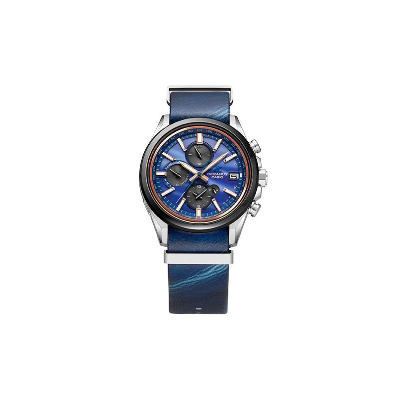 Casio CASIOOCEANUS series - disc multi-function pointer sapphire anti-reflective coating leather strap comes with interchangeable OCW-T4000ALE-2AJR синій
Casio CASIOOCEANUS series - disc multi-function pointer sapphire anti-reflective coating leather strap comes with interchangeable OCW-T4000ALE-2AJR синій