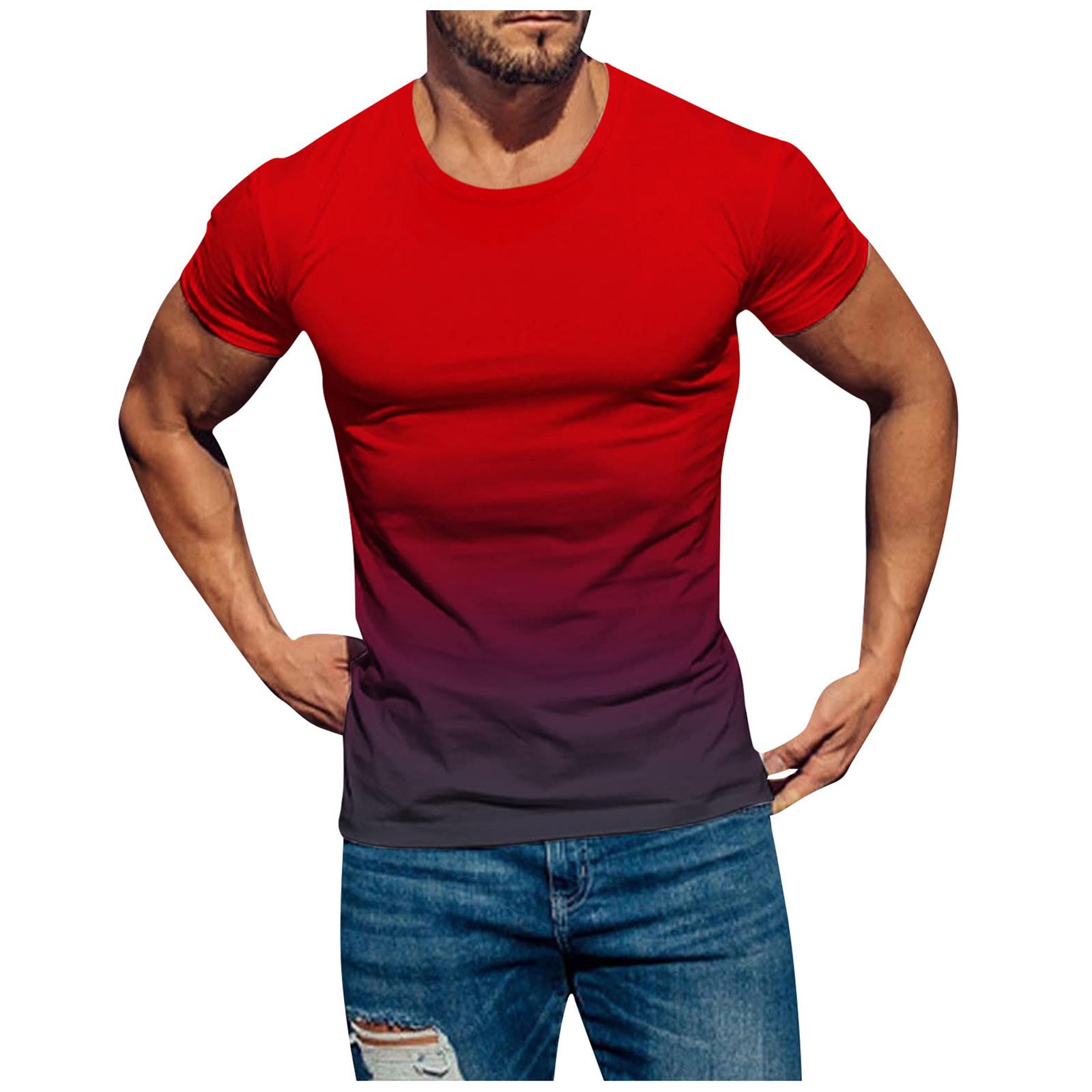 Mens T Shirts Casual Short Sleeve Shirts Gradient Neck Soft Loose Fit Graphic Tees Summer Tshirts For Men XXL червоний
Mens T Shirts Casual Short Sleeve Shirts Gradient Neck Soft Loose Fit Graphic Tees Summer Tshirts For Men XXL червоний