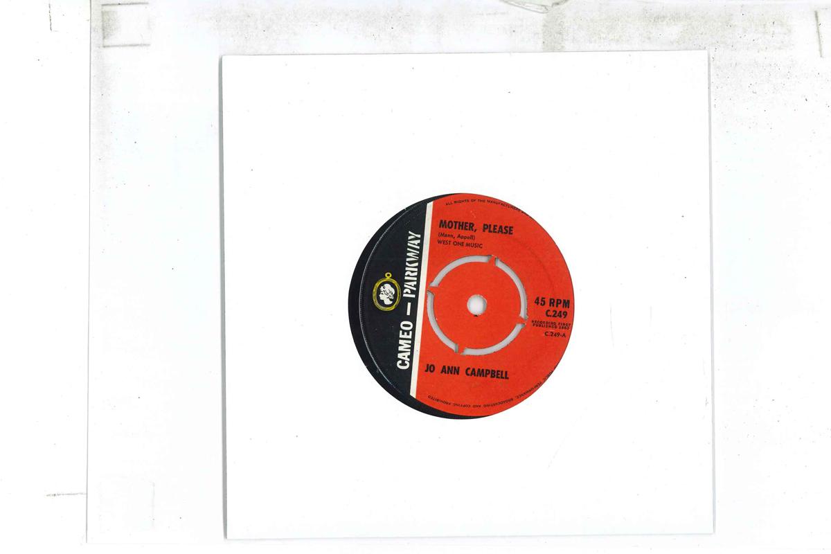 7inch Record JO ANN CAMPBELL Mother Please Waitin For Love C249 CAMEO PARKWAY 1963 UK SoulFunk Used
7inch Record JO ANN CAMPBELL Mother Please Waitin For Love C249 CAMEO PARKWAY 1963 UK SoulFunk Used